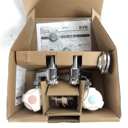 ＊＊ KVK 壁付洗濯機用 エコこま水栓 混合水栓 2ハンドル 寒冷地用 KM33WU2 シルバー Sランク