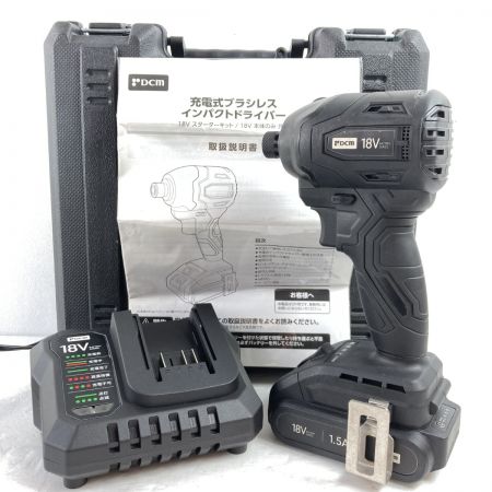  DCM ディーシーエム 充電式ブラシレスインパクトドライバー 18v 1.5Ah ブラック
