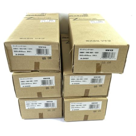  MAKITA マキタ 100X610mm サンディングベルト 粘度240x５箱 & 粘度120x 1箱 合計6箱セット A-24228