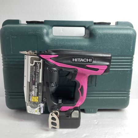  HITACHI 日立 14.4V 45mm コードレスピン釘打機 バッテリ1個・ケース付 充電器なし NP14DSL ピンク