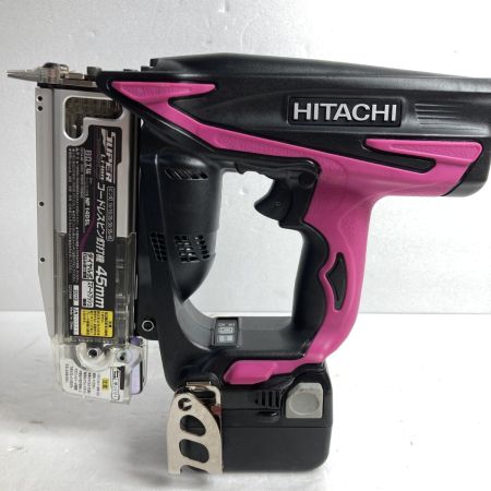  HITACHI 日立 14.4V 45mm コードレスピン釘打機 バッテリ1個・ケース付 充電器なし NP14DSL ピンク