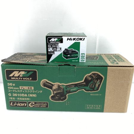  HiKOKI ハイコーキ 36V 100mm コードレスディスクグラインダ バッテリ1個付属 ※充電器なし G3610DA(NN) グリーン