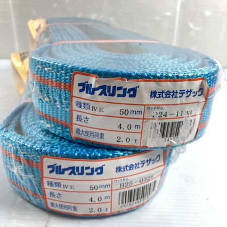 TESAC ブルースリング スリングベルト 50mm/4.0m 2t 2本セット (5) B25-0326 ブルー