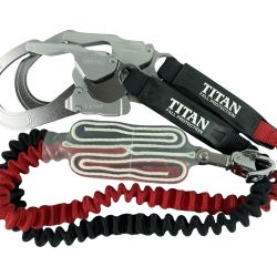 ＊＊ TITAN フルハーネス用 EXJ 伸縮式ダブルランヤード  HL-ERW レッド Aランク