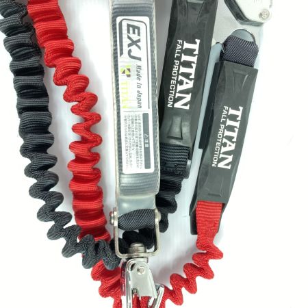  TITAN フルハーネス用 EXJ 伸縮式ダブルランヤード  HL-ERW レッド
