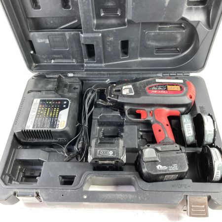  MAX マックス 14.4V 充電式鉄筋結束機 バッテリ2個・充電器・ケース付 RB-399A. レッド