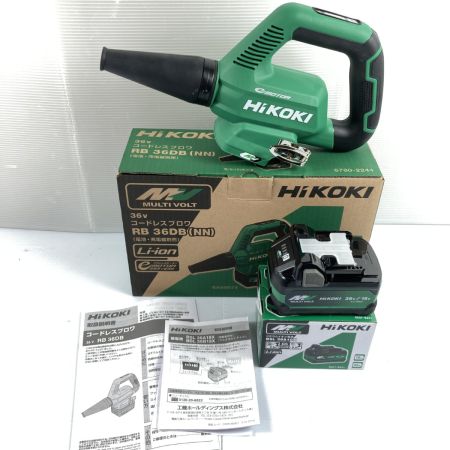  HiKOKI ハイコーキ 36V コードレスブロワ バッテリ1個付属 RB36DB グリーン