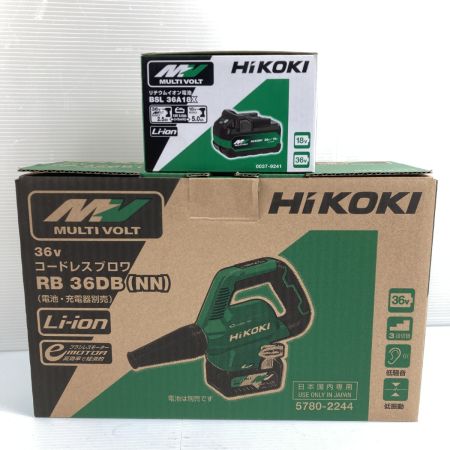  HiKOKI ハイコーキ 36V コードレスブロワ バッテリ1個付属 RB36DB グリーン