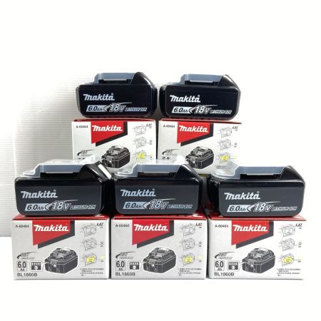  MAKITA マキタ 18v/6.0Ah 純正リチウムイオンバッテリー 5個セット BL1860B 未使用品 【PSEマーク有】