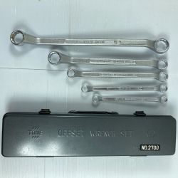 ＊＊ TONE トネ ロングめがねレンチセット（45°） 5本セット No.2700M シルバー ※1本欠品 Bランク