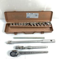 ＊＊ TONE トネ 12.7sq ソケットレンチセット 17点 ケース付 NO.750 シルバー Bランク