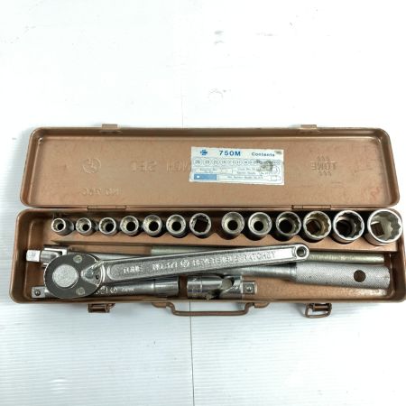  TONE トネ 12.7sq ソケットレンチセット 17点 ケース付 NO.750 シルバー