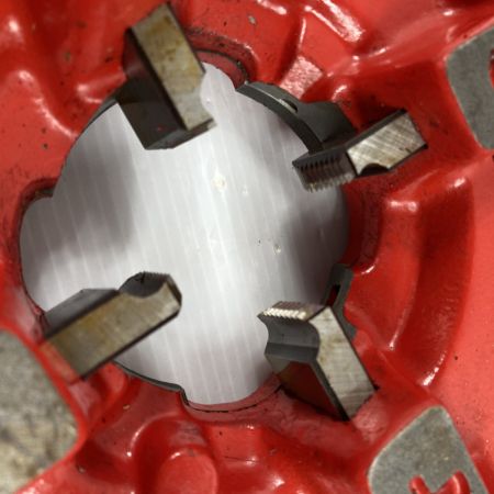  REX レッキス 自動切上ダイヘッド (1 ・1/2 ~ 2)チェーザ付 (2) レッド