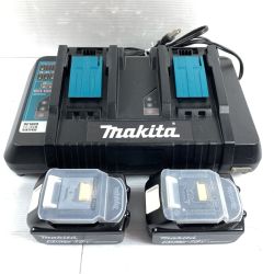 ＊＊ MAKITA マキタ 2口急速充電器 & 18V/6.0Ah純正バッテリx2個 セット PSEマークあり DC18RD ブラック Aランク