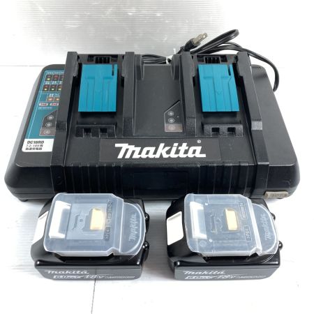  MAKITA マキタ 2口急速充電器 & 18V/6.0Ah純正バッテリx2個 セット PSEマークあり DC18RD ブラック