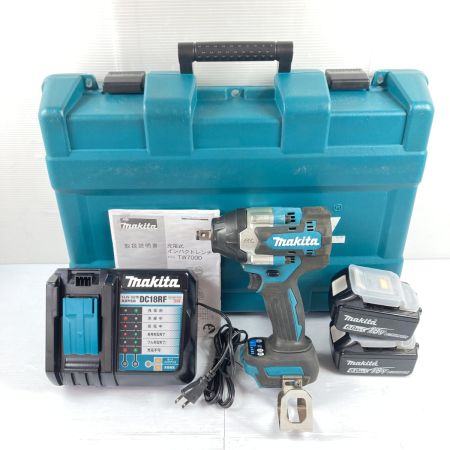  MAKITA マキタ 18V 充電式インパクトレンチ (バッテリ2個・充電器・ケース付) 12.7sq 最大600Nm TW700D ブルー