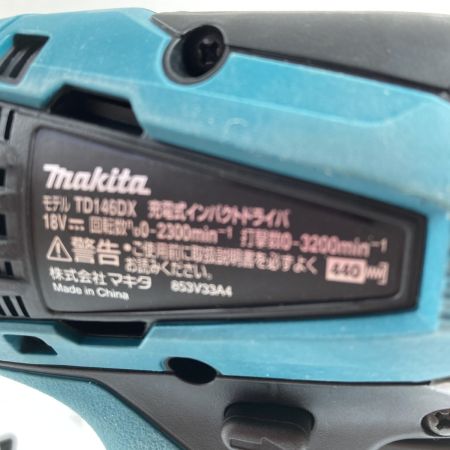  MAKITA マキタ 18V 充電式インパクトドライバ  バッテリ1個付属 ※充電器なし TD146DX ブルー