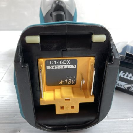  MAKITA マキタ 18V 充電式インパクトドライバ  バッテリ1個付属 ※充電器なし TD146DX ブルー