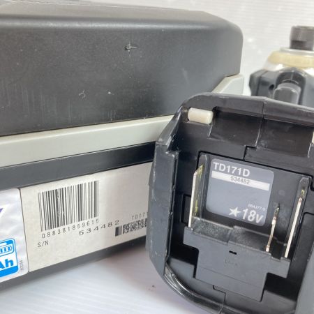  MAKITA マキタ 18V 充電式インパクトドライバ (バッテリ2個・充電器・ケース付）PSEマークあり TD171DRGXB ブラック