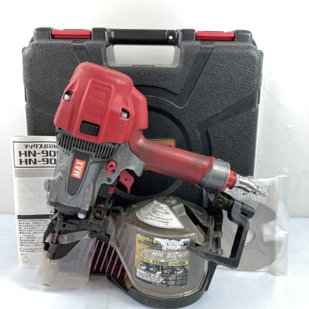  MAX マックス 90mm 高圧エアネイラ 釘打ち機 ケース付 HN-90N3 レッド