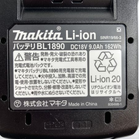  MAKITA マキタ 18V\/9.0Ah リチウムイオンバッテリ 箱付 PSEマークあり (2)  BL1890 ブラック