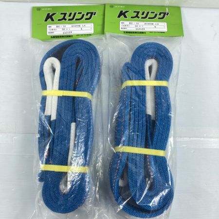  コンドーテック スリングベルト 50mm/4.0m 1.6t 2本セット JIS規格 3E-50 ブルー