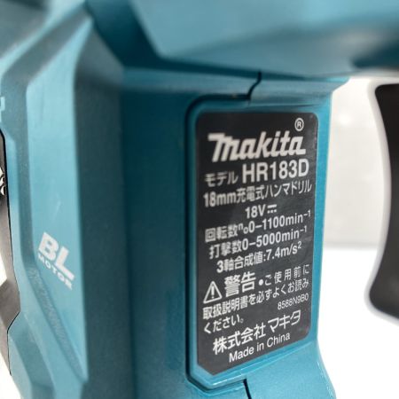  MAKITA マキタ 18V 18mm 充電式ハンマドリル バッテリ1個・充電器付 ※PSEマークあり HR183D ブルー