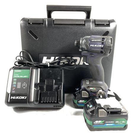  HiKOKI ハイコーキ 36V コードレスインパクトドライバ (バッテリ2個・充電器・ケース付）PSEマークあり WH36DC ブルー
