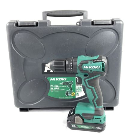  HiKOKI ハイコーキ 18V コードレス振動ドライバドリル バッテリ1・ケースｽ付 ※充電器なし PSEマークあり DV18DD グリーン