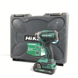 ＊＊ HiKOKI ハイコーキ 18v コードレスインパクトドライバ (充電池1個・ケース付) ※PSEマークあり WH18DD グリーン×ブラック Cランク