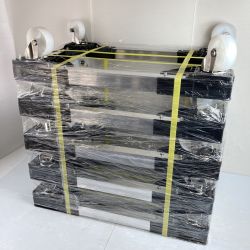 ＊＊ 岐阜プラスチック 50L用 アングルキャリー 5個組  CB-50L シルバー×ブラック Sランク