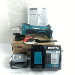 ＊＊ MAKITA マキタ 18V 100mm 充電式ディスクグラインダ バッテリ1個・充電器付 GA402D ブルー Sランク