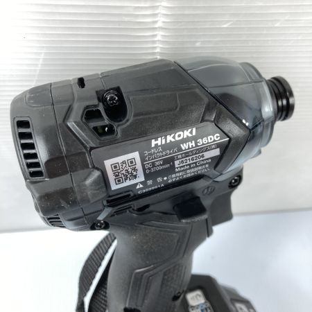  HiKOKI ハイコーキ 36V コードレスインパクトドライバ (バッテリ2個・充電器・ケース付）PSEマークあり WH36DC(2XPBS) ブラック