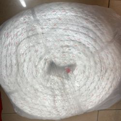 ＊＊  エステルスパンクロス ロープ　14mm/200m　重量約21kg 白/橙緑 Sランク