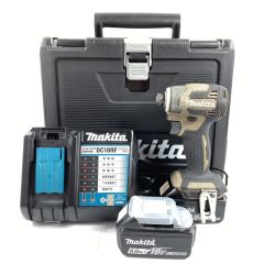 ＊＊ MAKITA マキタ 18V 充電式インパクトドライバ (バッテリ2個・充電器・ケース付）PSEマークあり TD173DRGX オリーブ Cランク