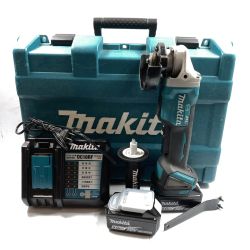 ＊＊ MAKITA マキタ 18V 100mm 充電式ディスクグラインダ (バッテリ2個・充電器・ケース付）PSEマークあり GA408D ブルー Cランク