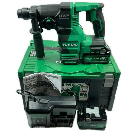 HiKOKI ハイコーキ 36v 28mm コードレスハンマドリル SDSプラス バッテリ２個・充電器付 ※PSEマークあり (1) DH3628DA グリーン