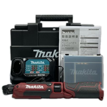  MAKITA マキタ 7.2v 充電式ペンインパクトドライバ ※バッテリ別販売 TD023D オーセンティックレッド