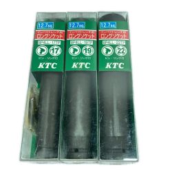 ＊＊ KTC ケーティーシー インパクトレンチ用ロングソケット 22/19/17mm ピン・リング付 3個セット BP4LL-17TP/BP4LL-19TP/BP4LL-22TP ブラック Sランク