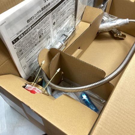  TOTO トートー 台付シングル混合水栓（エコシングル、ハンドシャワー、寒冷地用）未使用 TKS05305ZA シルバー