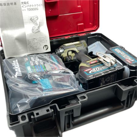 MAKITA マキタ 40v 充電式インパクトドライバ バッテリ２個・充電器付 ※PSEマークあり (1) TD002GRDXO オリーブ