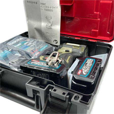MAKITA マキタ 40v 充電式インパクトドライバ バッテリ２個・充電器付 ※PSEマークあり (1) TD002GRDXO オリーブ