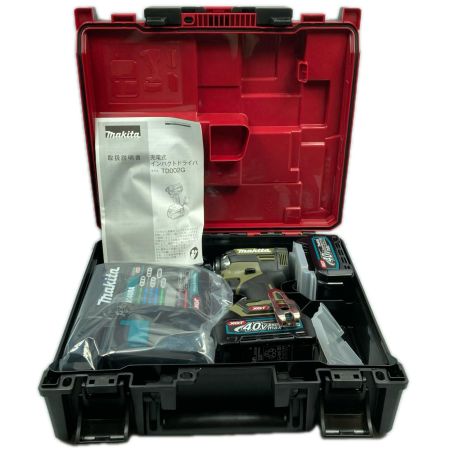 MAKITA マキタ 40v 充電式インパクトドライバ バッテリ２個・充電器付 ※PSEマークあり (2) TD002GRDXO オリーブ
