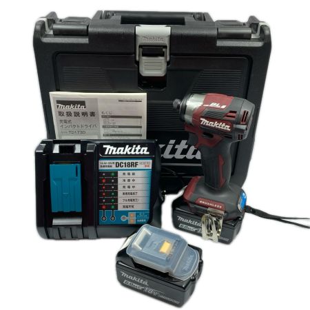 MAKITA マキタ 18v 充電式インパクトドライバ バッテリ2個・充電器付 ※PSEマークあり TD173DGXAR オーセンティックレッド