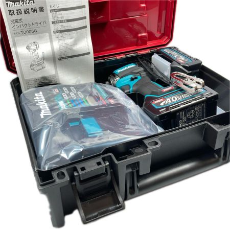 MAKITA マキタ 40v 充電式インパクトドライバ バッテリ２個・充電器付 ※PSEマークあり (2) TD005GRDXB ブルー