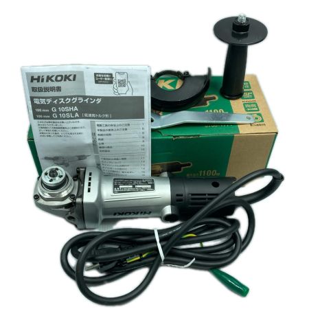 HiKOKI ハイコーキ 100mm 細径 電気ディスクグラインダ コード式 G10SHA シルバー×ブラック