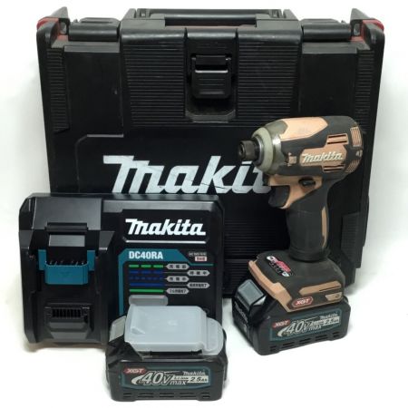  MAKITA マキタ インパクトドライバ 40v 充電器・充電池2個・ケース付 コードレス式 程度C TD001GDXFC ピンク