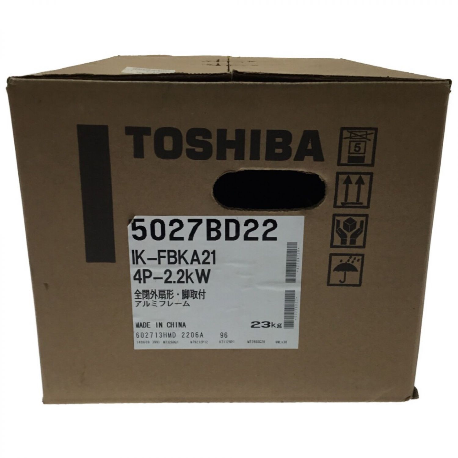 ΘΘTOSHIBA 東芝 モーター 未使用品 三相200V脚取付全閉外扇形 IK-FBKA21 4P-2.2kW グレー
