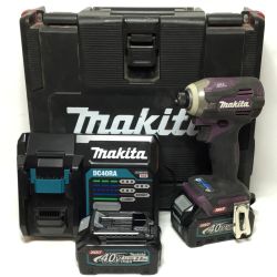 ΘΘ MAKITA マキタ インパクトドライバ 40v 充電器・充電池2個・ケース付 程度C TD001G パープル Cランク