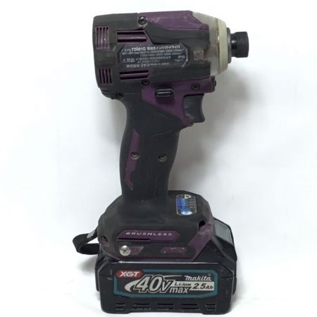  MAKITA マキタ インパクトドライバ 40v 充電器・充電池2個・ケース付 程度C TD001G パープル